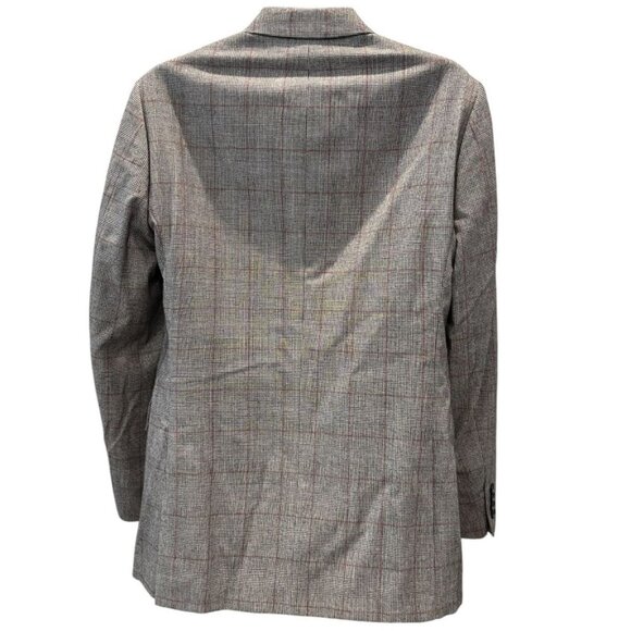 Ryan Seacrest Distinction Plaid Wool Blazer Red Check 100% Wool 40L🧥✨ - Picture 2 of 7